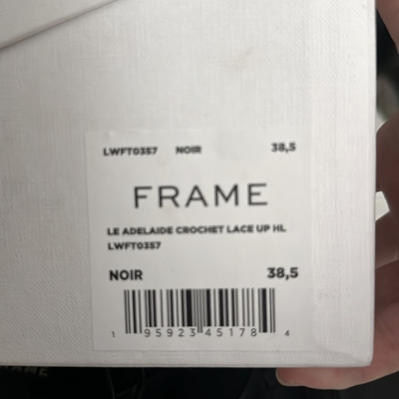FRAME Le Adelaide Crochet Lace Up Sandal Sz 38.5 - Picture 7 of 11